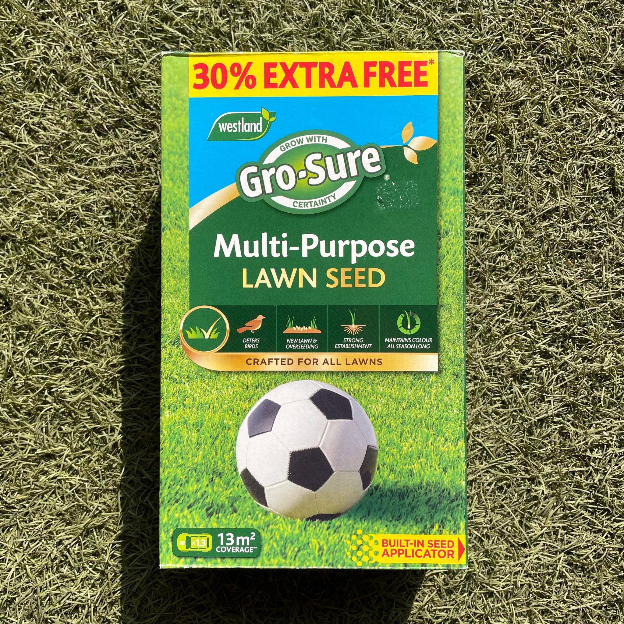 Westland Grosure lawn seed coverage 13m2 Eden Park Garden Centre